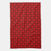 Keukenhanddoek met rood abstract ontwerp (Verticaal)