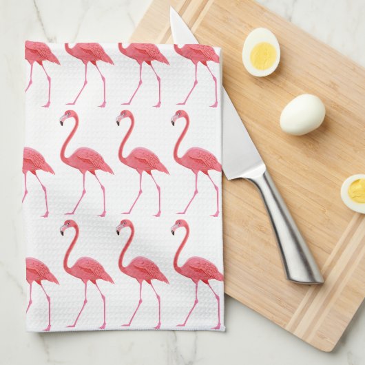 keukenhanddoek met roze flamingos (Quarter Fold)