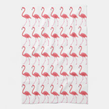 keukenhanddoek met roze flamingos