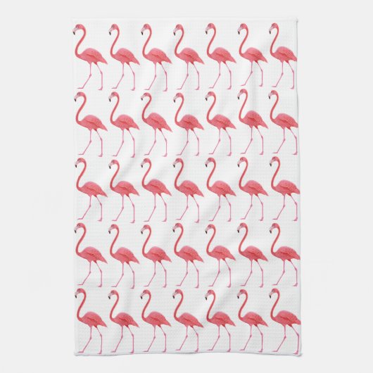 keukenhanddoek met roze flamingos (Verticaal)