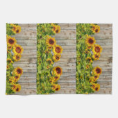 Keukenhanddoek met rustieke zonnebloemstijl (Horizontaal)