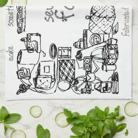 Keukenhanddoek met schroefdraad naaien (Gevouwen)