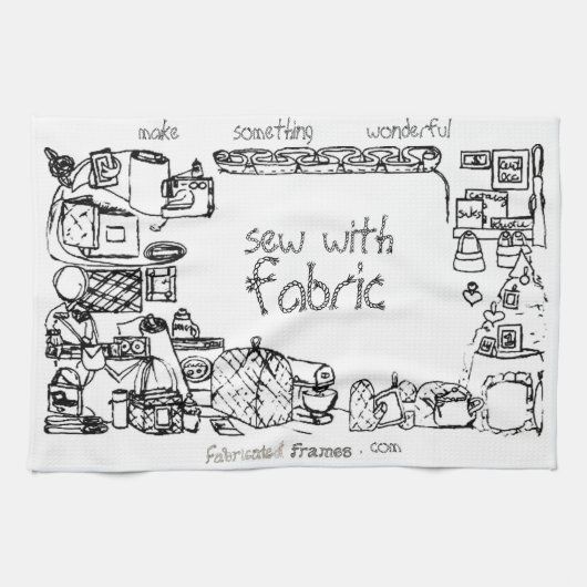 Keukenhanddoek met schroefdraad naaien (Horizontaal)