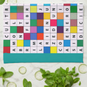 Keukenhanddoek met Spaans maandenontwerp (Gevouwen)