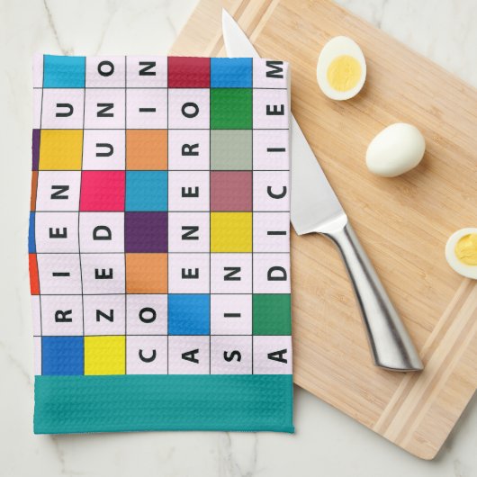 Keukenhanddoek met Spaans maandenontwerp (Quarter Fold)