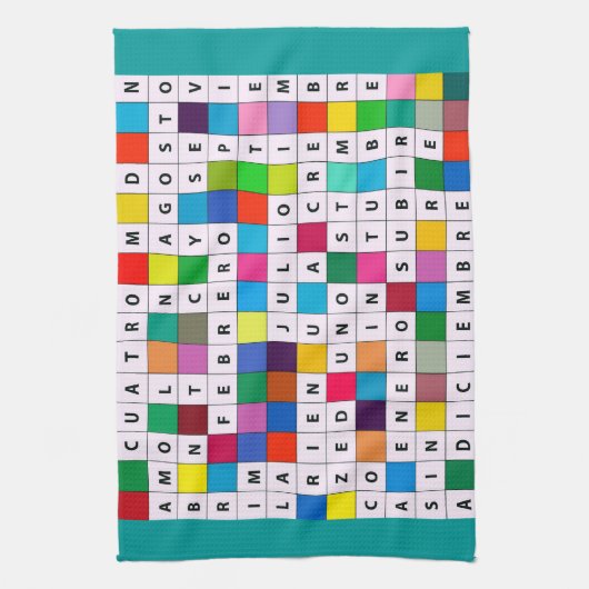 Keukenhanddoek met Spaans maandenontwerp (Verticaal)