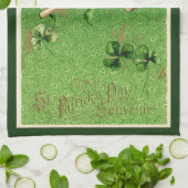 Keukenhanddoek met St. Patrick's Day groet (Gevouwen)