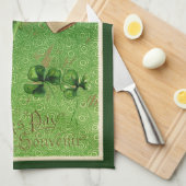 Keukenhanddoek met St. Patrick's Day groet (Quarter Fold)