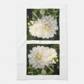 Keukenhanddoek met twee elegante witte dahlias (Verticaal)