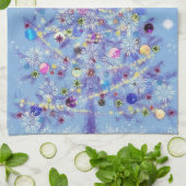 Keukenhanddoek met versierde kerstboom (Gevouwen)