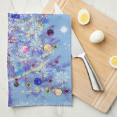 Keukenhanddoek met versierde kerstboom (Quarter Fold)