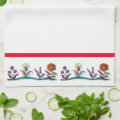 Keukenhanddoek met versiering van beemdloer (Gevouwen)