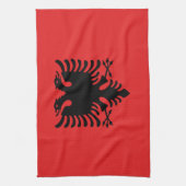 Keukenhanddoek met vlag van Albanië (Verticaal)