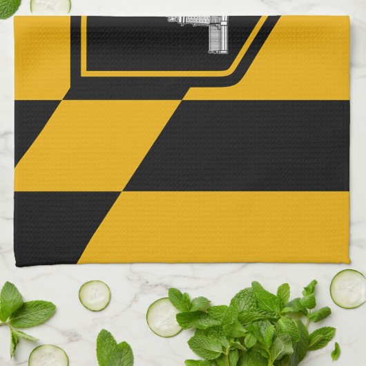 Keukenhanddoek met vlag van Baltimore City, VS (Gevouwen)