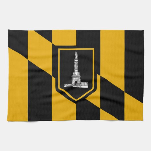 Keukenhanddoek met vlag van Baltimore City, VS (Horizontaal)
