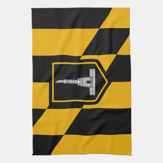 Keukenhanddoek met vlag van Baltimore City, VS (Verticaal)