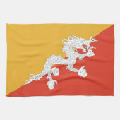 Keukenhanddoek met vlag van Bhutan (Horizontaal)