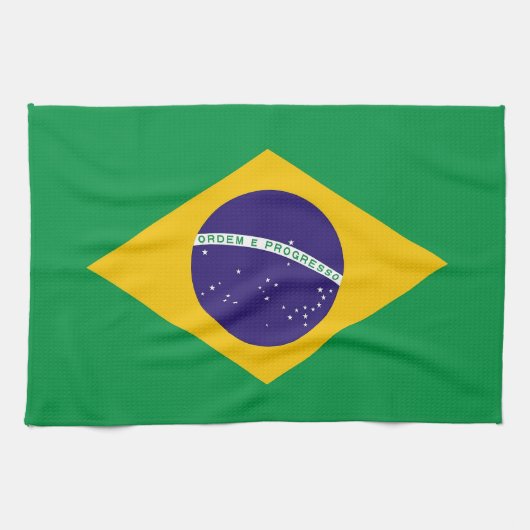 Keukenhanddoek met vlag van Brazilië (Horizontaal)