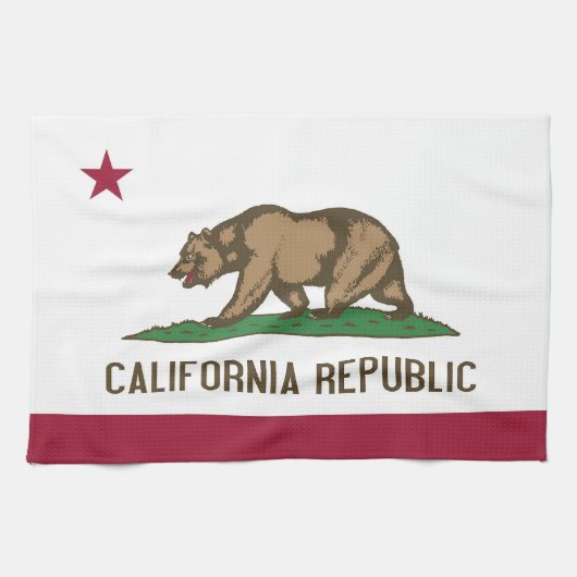 Keukenhanddoek met vlag van Californië, V.S.A. (Horizontaal)