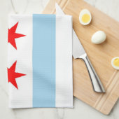 Keukenhanddoek met vlag van Chicago, Illinois (Quarter Fold)