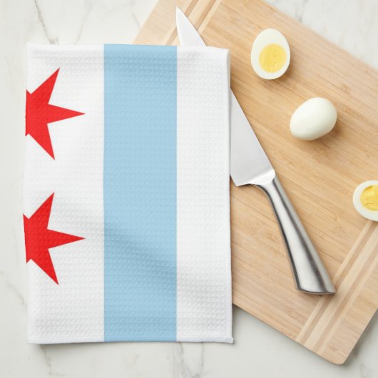 Keukenhanddoek met vlag van Chicago, Illinois (Quarter Fold)