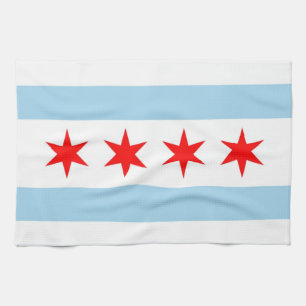 Keukenhanddoek met vlag van Chicago, Illinois