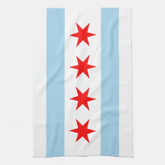 Keukenhanddoek met vlag van Chicago, Illinois (Verticaal)