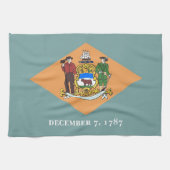 Keukenhanddoek met vlag van Delaware, V.S.A. (Horizontaal)