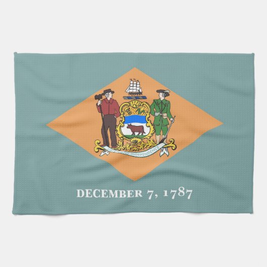Keukenhanddoek met vlag van Delaware, V.S.A. (Horizontaal)