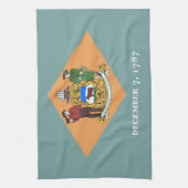 Keukenhanddoek met vlag van Delaware, V.S.A. (Verticaal)