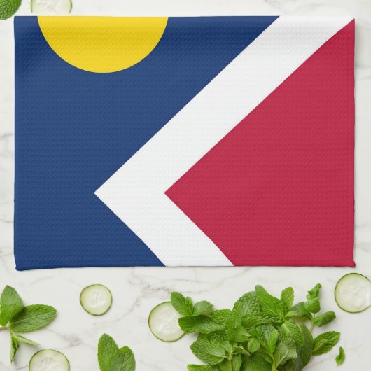 Keukenhanddoek met vlag van Denver, Colorado (Gevouwen)