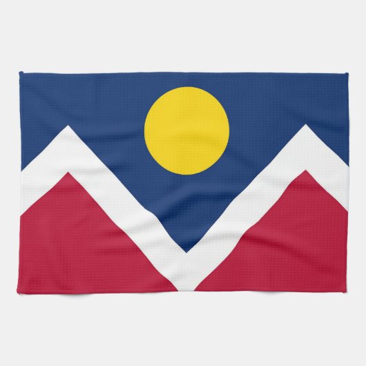 Keukenhanddoek met vlag van Denver, Colorado (Horizontaal)