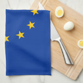 Keukenhanddoek met vlag van Europese Unie (Quarter Fold)