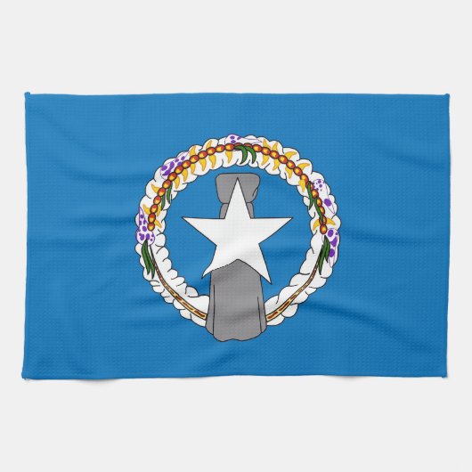 Keukenhanddoek met vlag van het eiland Noordelijke (Horizontaal)