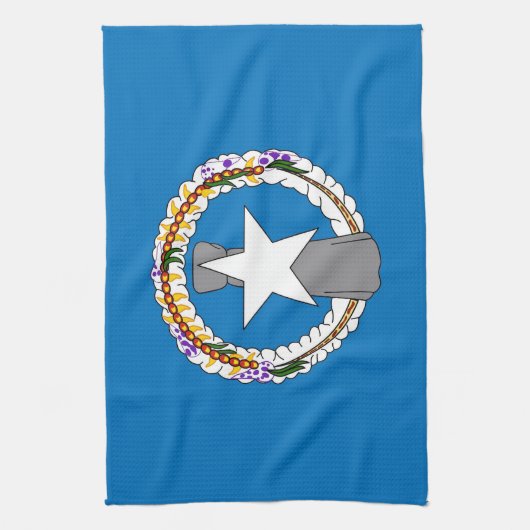 Keukenhanddoek met vlag van het eiland Noordelijke (Verticaal)