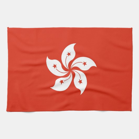 Keukenhanddoek met vlag van Hong Kong, China (Horizontaal)