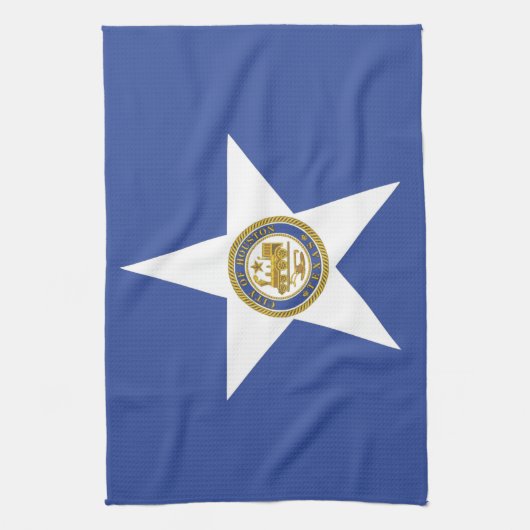 Keukenhanddoek met vlag van Houston, V.S.A. (Verticaal)
