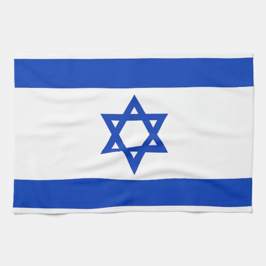 Keukenhanddoek met vlag van Israël (Horizontaal)