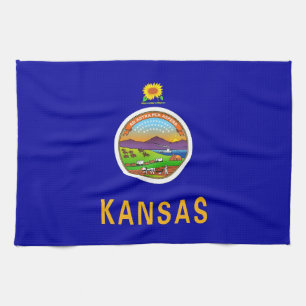 Keukenhanddoek met vlag van Kansas, VS