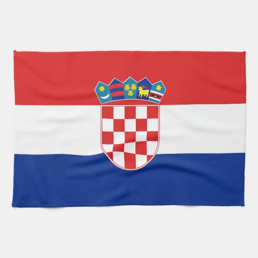 Keukenhanddoek met Vlag van Kroatië (Horizontaal)
