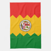 Keukenhanddoek met vlag van Los Angeles, V.S.A. (Verticaal)