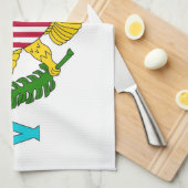 Keukenhanddoek met vlag van Maagdeneilanden, V.S.A (Quarter Fold)