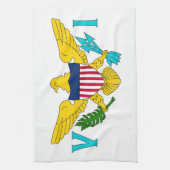 Keukenhanddoek met vlag van Maagdeneilanden, V.S.A (Verticaal)