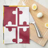 Keukenhanddoek met vlag van Maryland, V.S.A. (Quarter Fold)