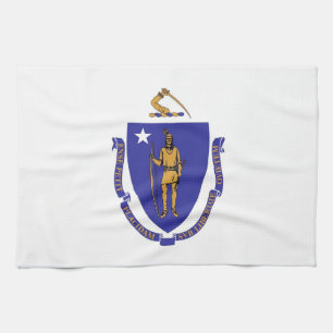 Keukenhanddoek met vlag van Massachusetts, VS