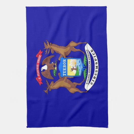 Keukenhanddoek met vlag van Michigan, VS (Verticaal)