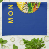 Keukenhanddoek met vlag van Montana, V.S.A. (Gevouwen)