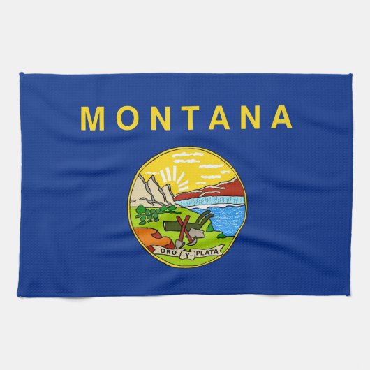 Keukenhanddoek met vlag van Montana, V.S.A. (Horizontaal)