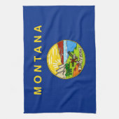 Keukenhanddoek met vlag van Montana, V.S.A. (Verticaal)