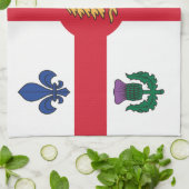 Keukenhanddoek met vlag van Montreal, Canada (Gevouwen)